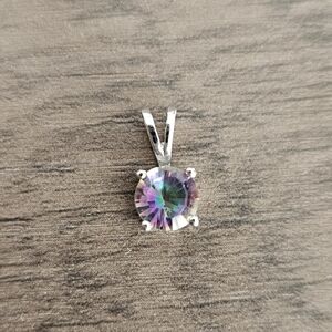 Silver and Purple Gemstone Necklace S925